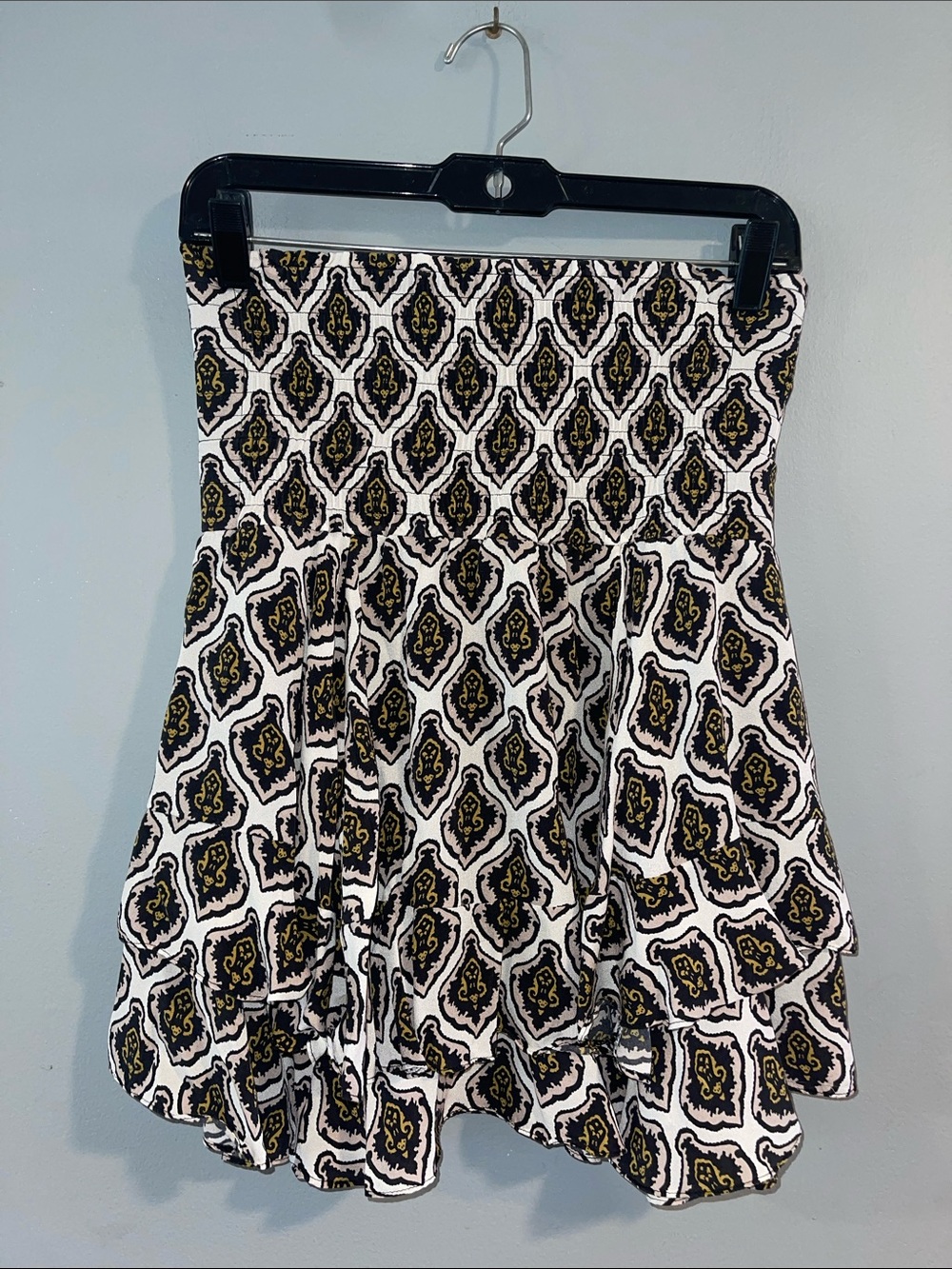 A.L.C. Smocked Mini Silk Boho Skirt Size 4